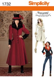 1732 SIMPLICITY VICTORIANA BUTTON COAT, JACKET LENGTHS,FUR PATTERN 6-14